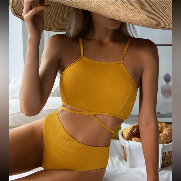 SHEIN Other - NWOT Ribbed High Waisted Two Piece Bathing Suit